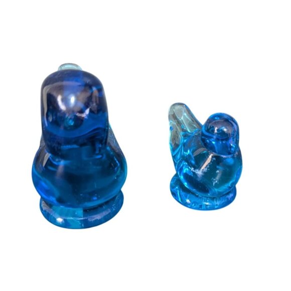 Handmade Bluebird Of Happiness Glass Figurines By Terra Studios Pair Of 1991 Si - Picture 6 of 11